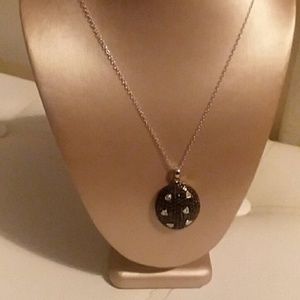 BLACK DIAMOND PENDANT w/CHAIN, 18"